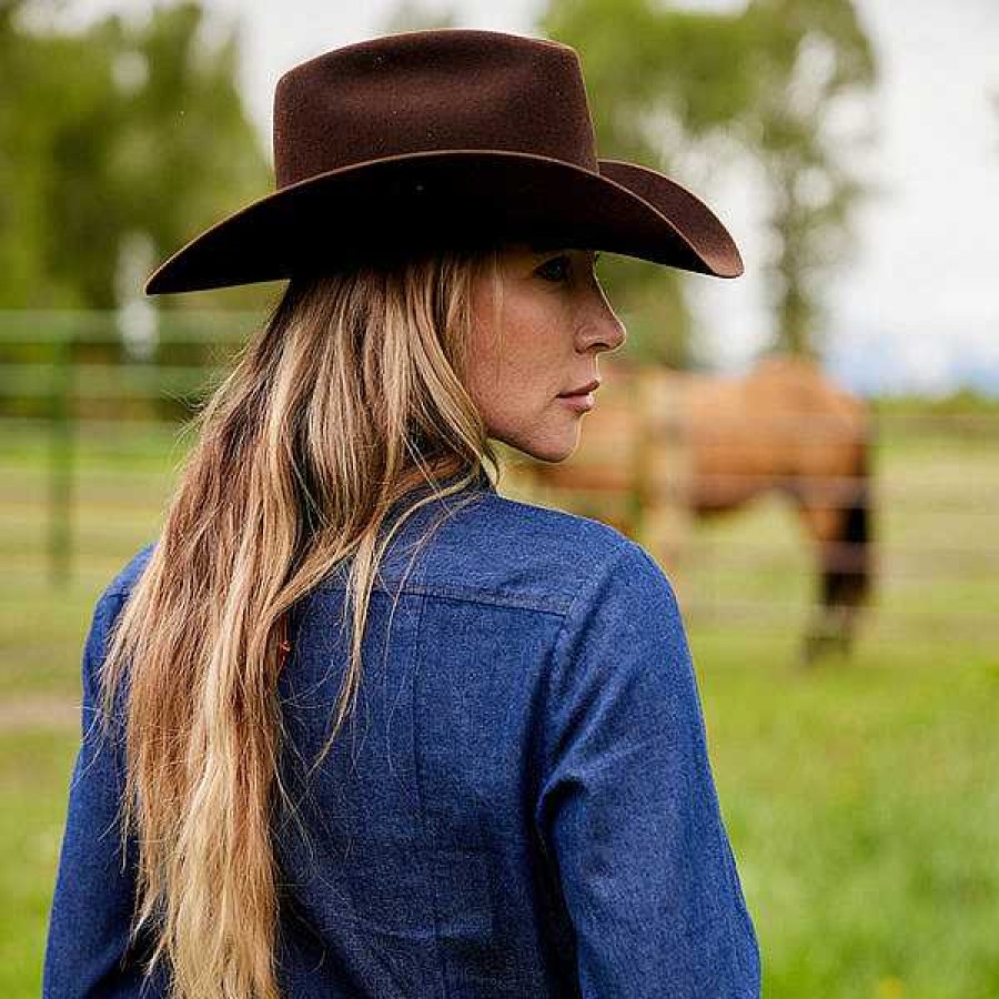 Women Lucchese | Women'S Chambray Shirt