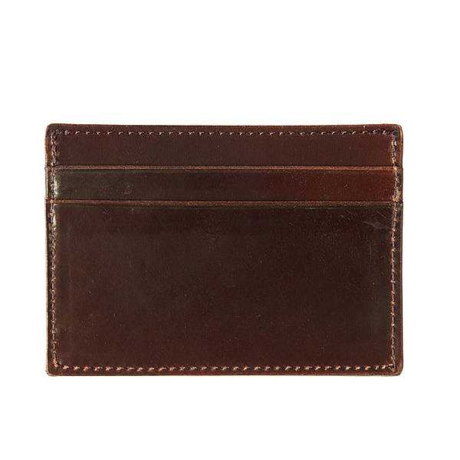 Men Lucchese | Flat Card Case - Cordovan