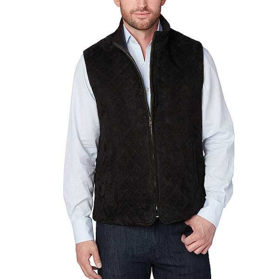 Men Lucchese | Quilted Suede Vest