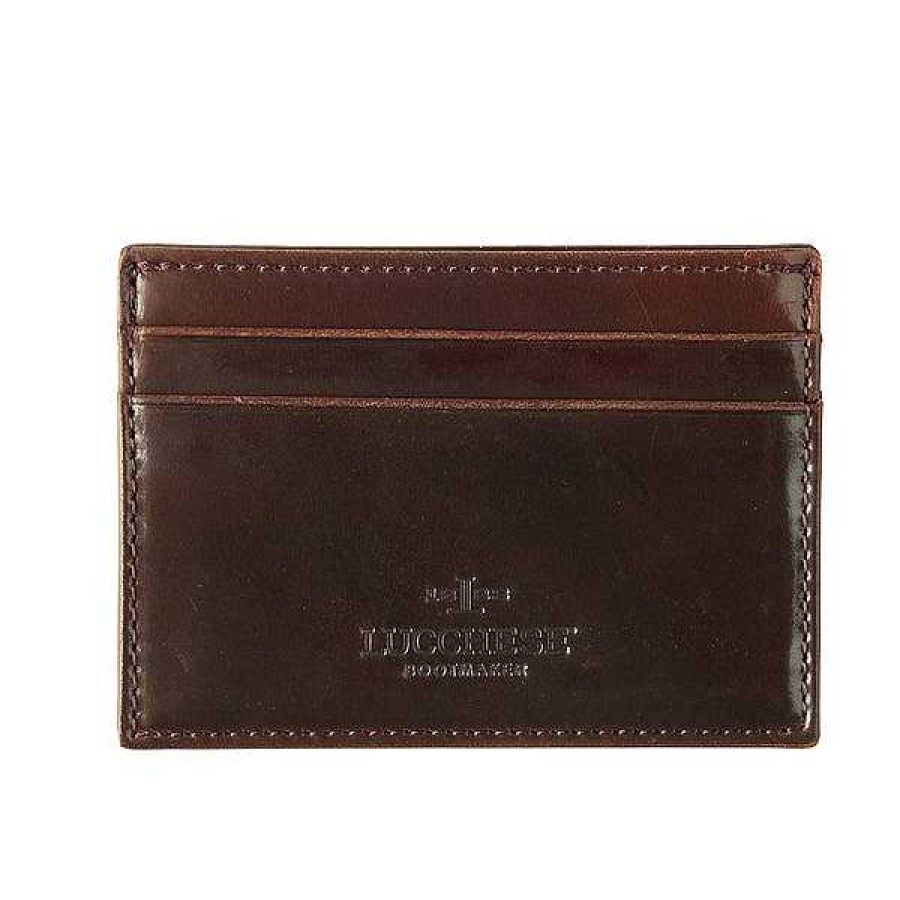 Men Lucchese | Flat Card Case - Cordovan