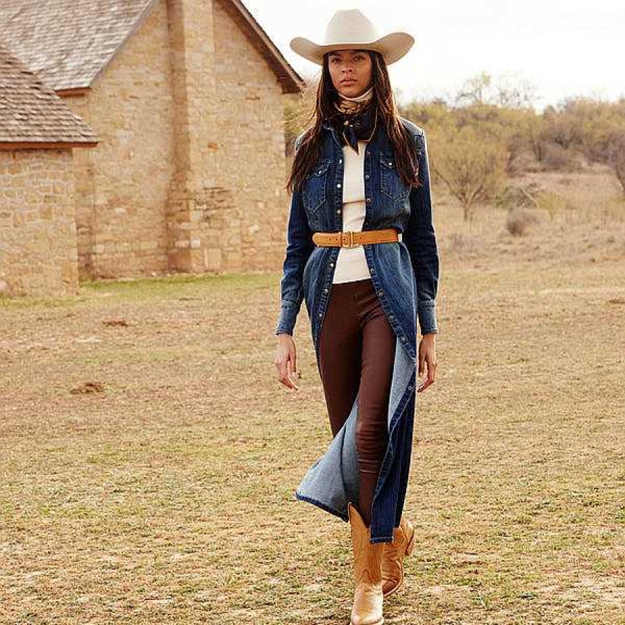 Women Lucchese | Long Denim Duster