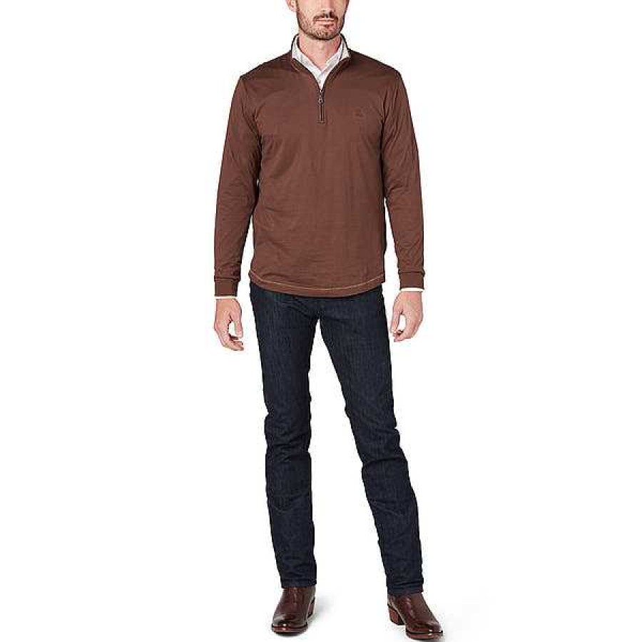 Men Lucchese | Lucchese Pima Cotton Quarter Zip