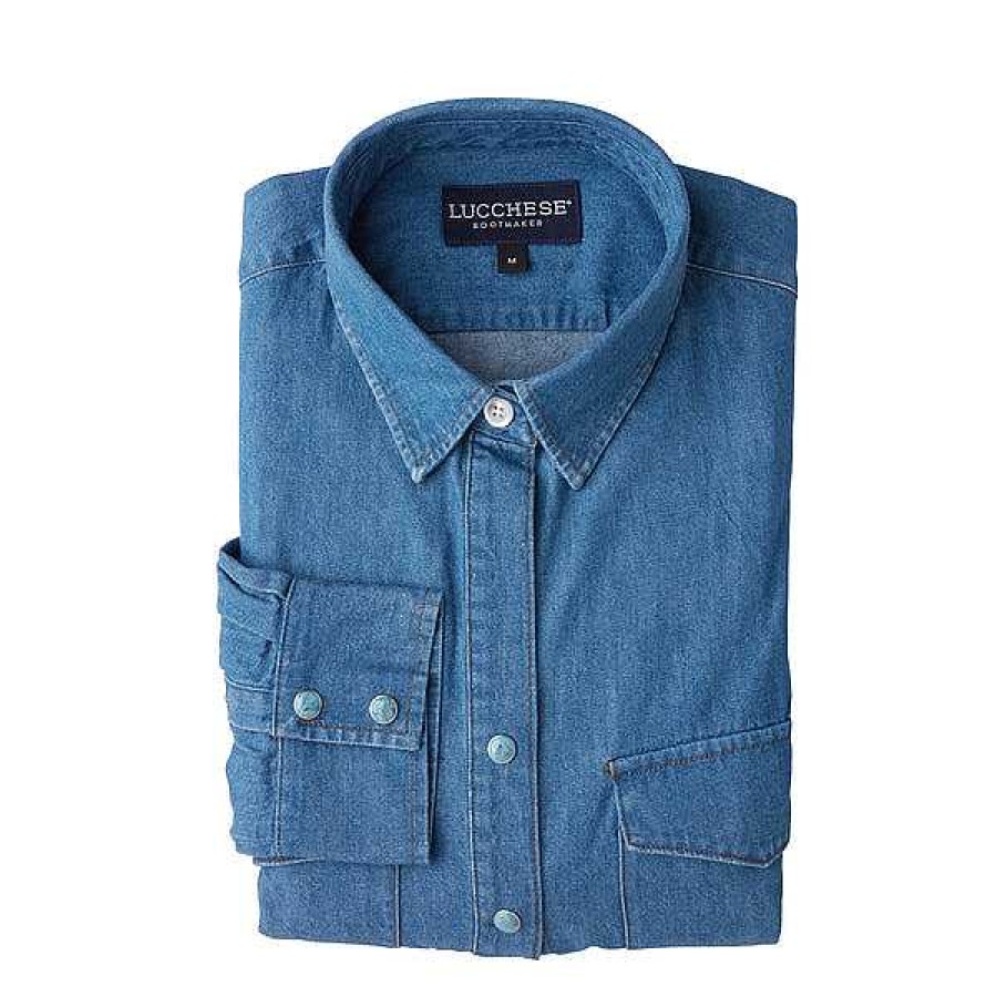 Women Lucchese | Women'S Chambray Shirt