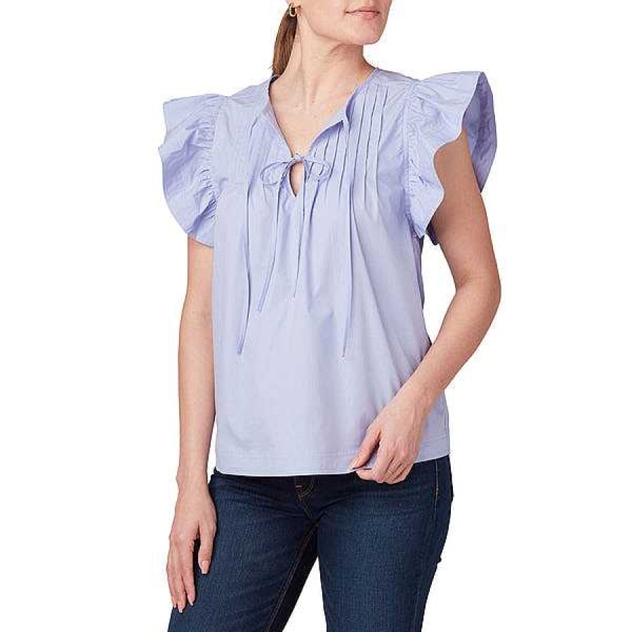 Women Lucchese | Quinn Ruffel Sleeve Top