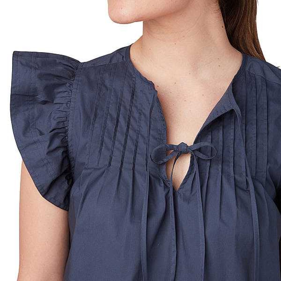 Women Lucchese | Quinn Ruffle Sleeve Top