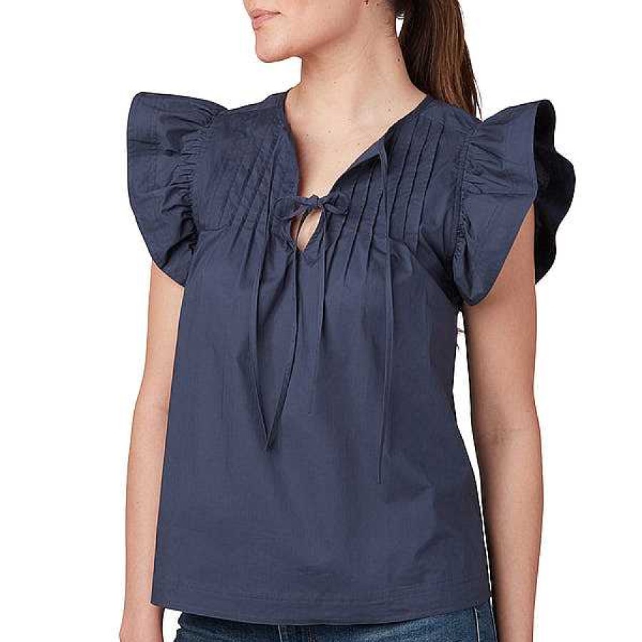 Women Lucchese | Quinn Ruffle Sleeve Top