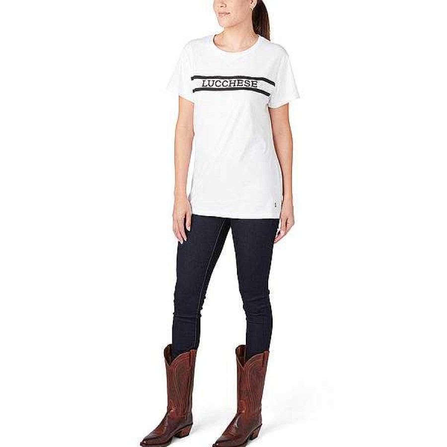 Women Lucchese | Lucchese Stripe Logo Tee