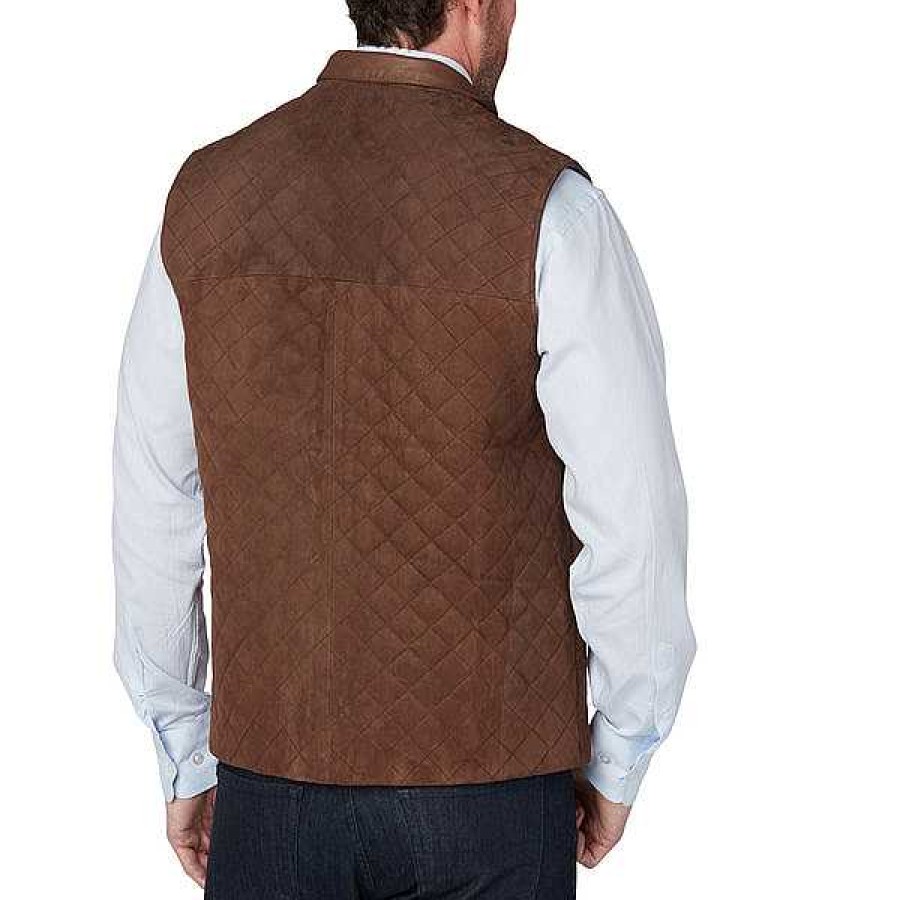 Men Lucchese | Quilted Suede Vest