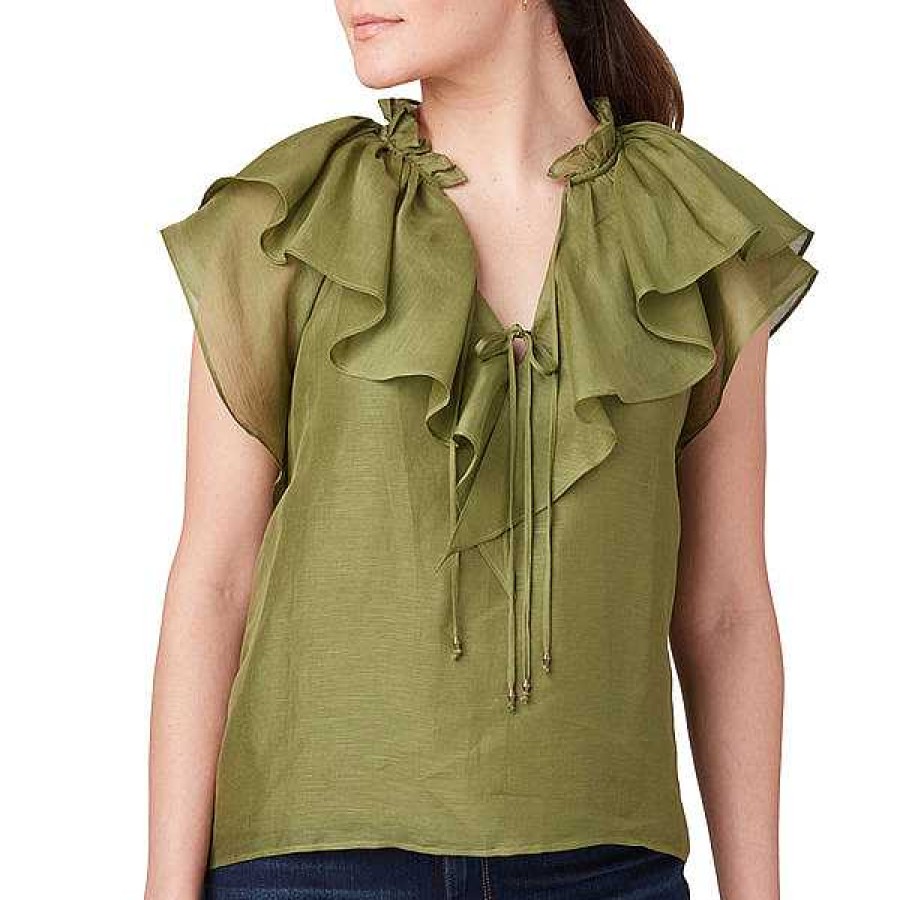 Women Lucchese | Aria Ruffle Blouse