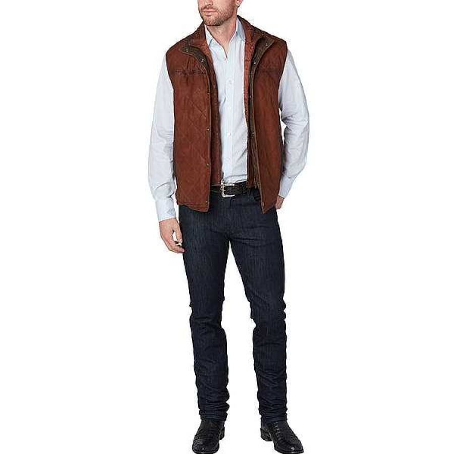 Men Lucchese | Waxed Suede Vest