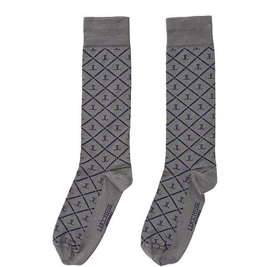 Men Lucchese | Mirrored-L Dress Sock