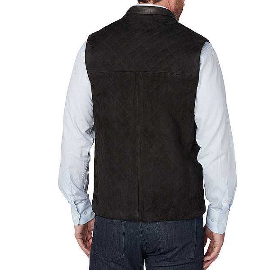 Men Lucchese | Quilted Suede Vest