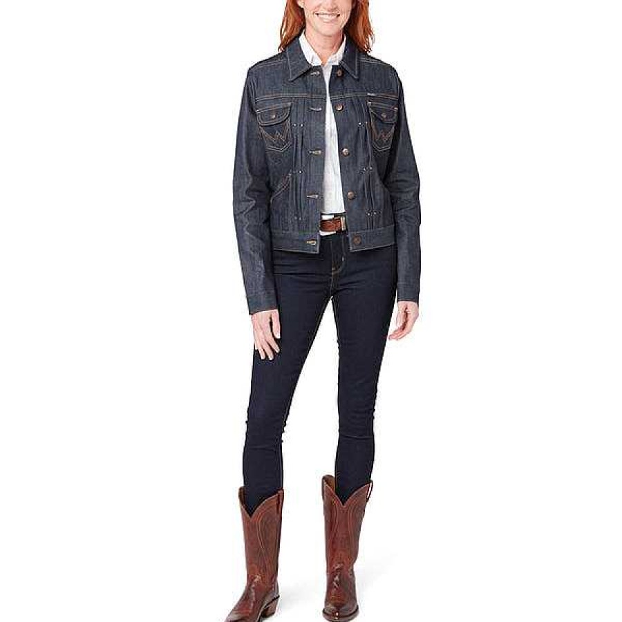 Women Lucchese | Wrangler X Lucchese Women'S Denim Jacket