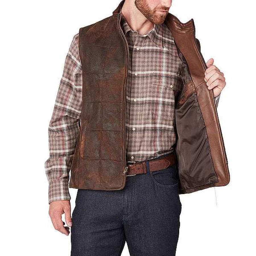 Men Lucchese | Rugged Quilted Vest